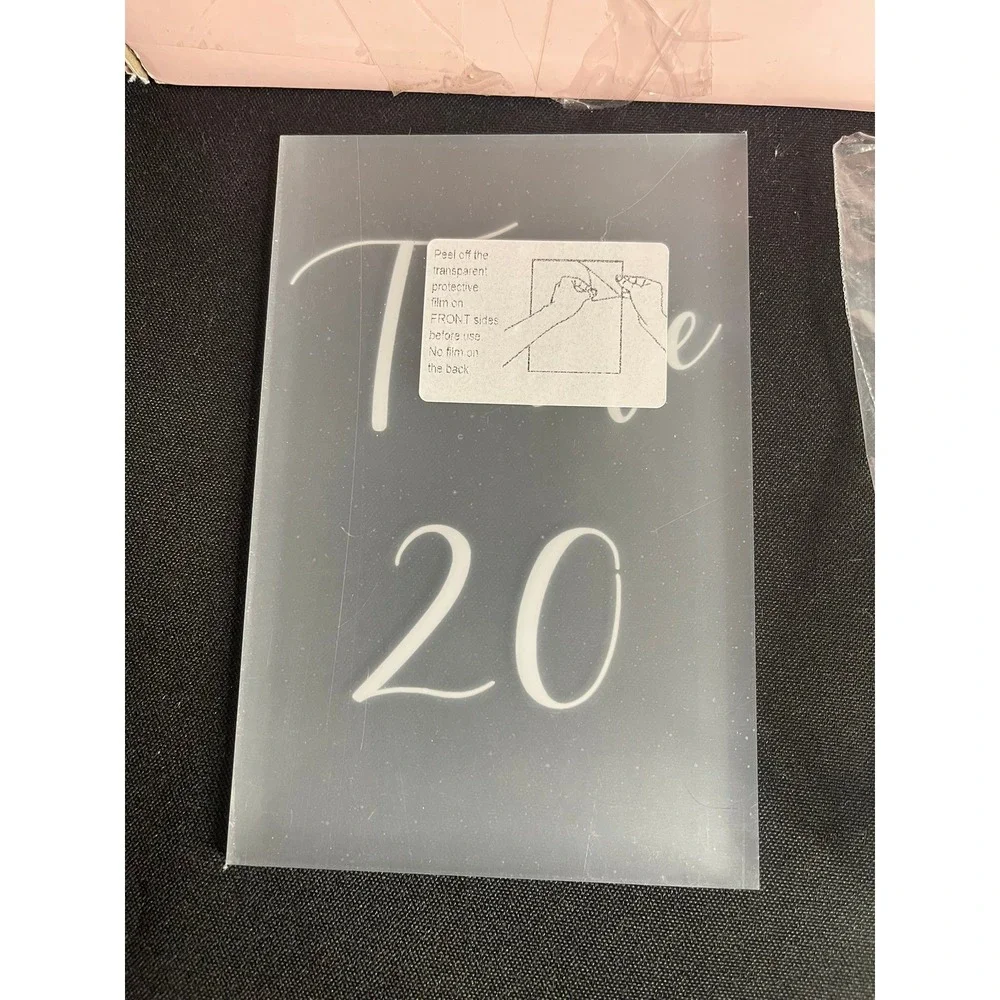 UNIQOOO Acrylic Table Number Signs 1-20 Clear 4x6‎ Wedding Reception Decor NEW